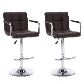 Barhocker 2 Stk. Braun Kunstleder 
