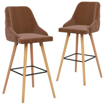 ARDEBO.de - Barhocker 2 Stk. Braun Samt