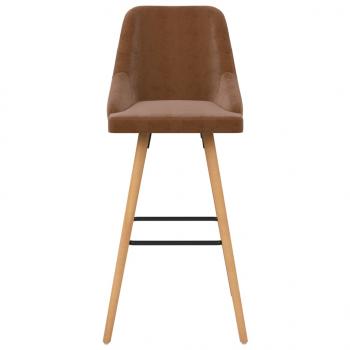 Barhocker 2 Stk. Braun Samt