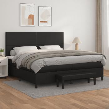 ARDEBO.de - Boxspringbett mit Matratze Schwarz 200x200 cm Kunstleder