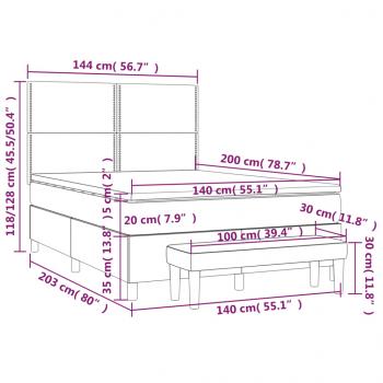 Boxspringbett mit Matratze Dunkelgrün 140x200 cm Samt