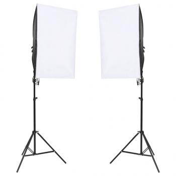 Fotostudio-Set mit Leuchten, Hintergrund und Reflektor