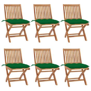 ARDEBO.de - Klappbare Gartenstühle mit Kissen 6 Stk. Massivholz Teak