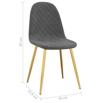 Esszimmerstühle 6 Stk. Dunkelgrau Samt