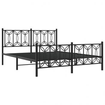 Bettgestell mit Kopf- und Fußteil Metall Schwarz 160x200 cm