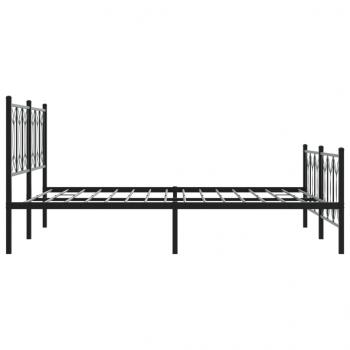 Bettgestell mit Kopf- und Fußteil Metall Schwarz 160x200 cm
