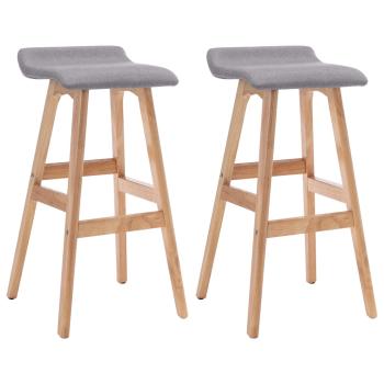 Barhocker 2 Stk. Hellgrau Stoff