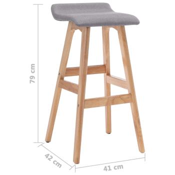 Barhocker 2 Stk. Hellgrau Stoff