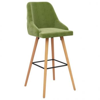 Barhocker 2 Stk. Hellgrün Samt 