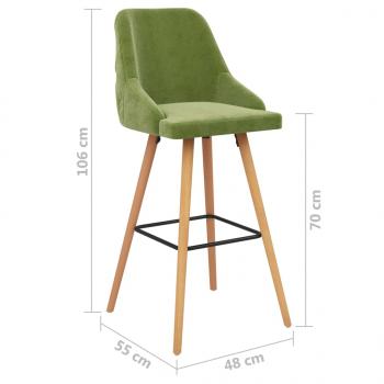 Barhocker 2 Stk. Hellgrün Samt 