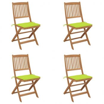 ARDEBO.de - Klappbare Gartenstühle 4 Stk. mit Kissen Massivholz Akazie