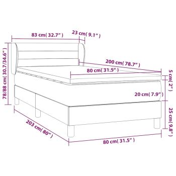 Boxspringbett mit Matratze Dunkelgrün 80x200 cm Samt
