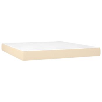 ARDEBO.de - Boxspringbett mit Matratze & LED Creme 160x200 cm Stoff