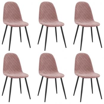 Esszimmerstühle 6 Stk. Rosa Samt