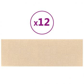 Wandpaneele 12 Stk. Creme 90x30 cm Stoff 3,24 m²