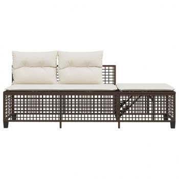 3-tlg. Garten-Ecksofa-Set mit Kissen Braun Poly Rattan