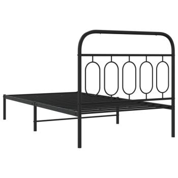 ARDEBO.de - Bettgestell mit Kopfteil Metall Schwarz 107x203 cm