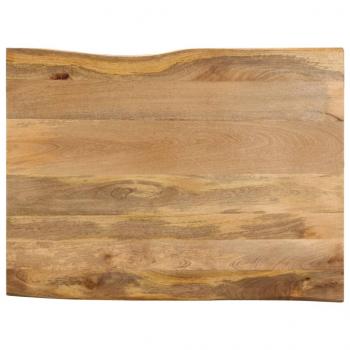 ARDEBO.de - Tischplatte mit Baumkante 90x80x2,5 cm Massivholz Mango