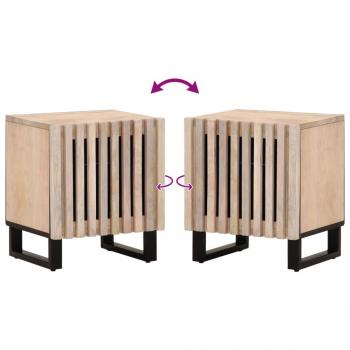 Nachttische 2 Stk. 40x34x46 cm Gebleichtes Massivholz Mango
