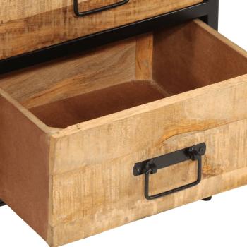 Nachttisch mit 2 Schubladen 40x35x53 cm Raues Massivholz Mango