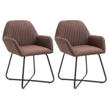 ARDEBO.de - Esszimmerstühle 2 Stk. Braun Stoff