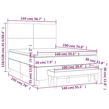 Boxspringbett mit Matratze Creme 140x190 cm Stoff