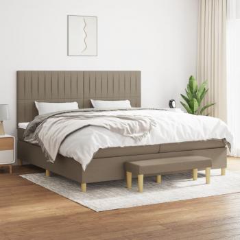 ARDEBO.de - Boxspringbett mit Matratze Taupe 200x200 cm Stoff
