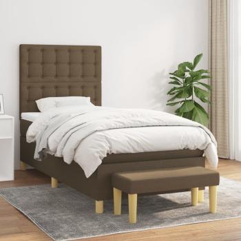 ARDEBO.de - Boxspringbett mit Matratze Dunkelbraun 90x200 cm Stoff