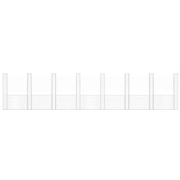 Gabionenkorb U-Form mit 8 Säulen Eisen 860x20x200 cm