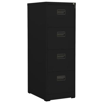 ARDEBO.de - Aktenschrank Schwarz 46x62x133 cm Stahl