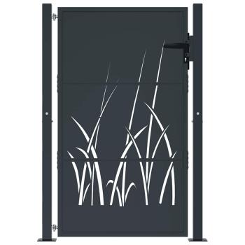 Gartentor Anthrazit 105x130 cm Stahl Gras-Design
