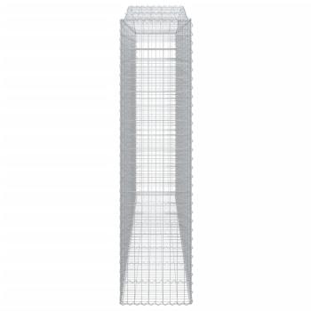 Gabionen mit Hochbogen 5 Stk. 400x50x200/220cm Verzinktes Eisen