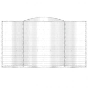 Gabionen mit Hochbogen 7 Stk. 400x30x220/240cm Verzinktes Eisen