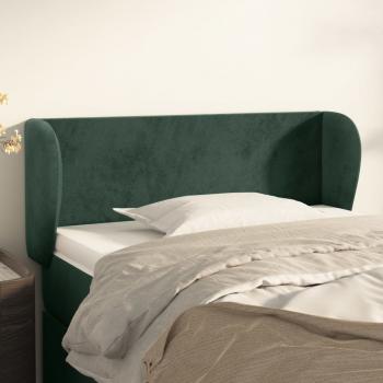 ARDEBO.de - Kopfteil mit Ohren Dunkelgrün 103x23x78/88 cm Samt