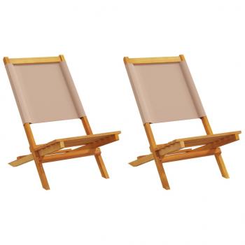ARDEBO.de - Gartenstühle 2 Stk. Taupe Massivholz Akazie & Stoff