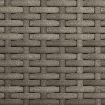 Outdoor-Sofa 3-Sitzer mit Dach und Hockern Grau Poly Rattan