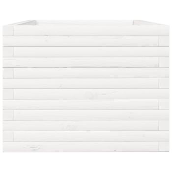 Pflanzkübel Weiß 90x60x49,5 cm Massivholz Kiefer