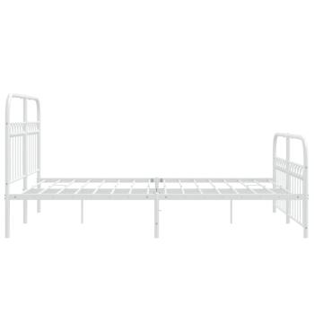 Bettgestell mit Kopf- und Fußteil Metall Weiß 140x200 cm