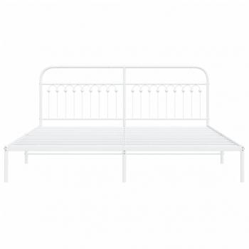 Bettgestell mit Kopfteil Metall Weiß 200x200 cm