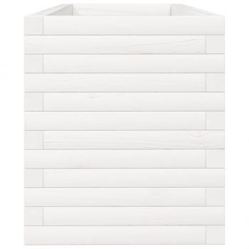 Pflanzkübel Weiß 110x40x45,5 cm Massivholz Kiefer