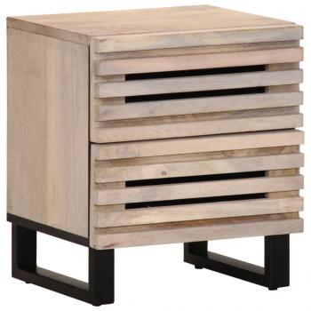 ARDEBO.de - Nachttisch 40x34x46 cm Gebleichtes Massivholz Mango