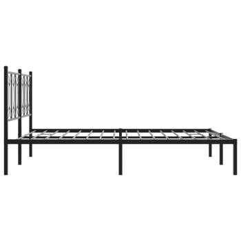 Bettgestell mit Kopfteil Metall Schwarz 160x200 cm