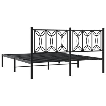 Bettgestell mit Kopfteil Metall Schwarz 160x200 cm