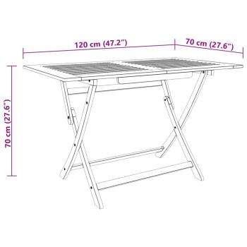 Gartentisch Klappbar 120x70x75 cm Massivholz Eukalyptus