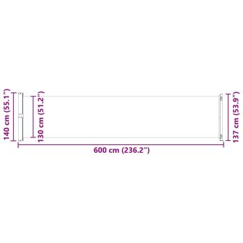 Seitenmarkise Ausziehbar 140x600 cm Blau