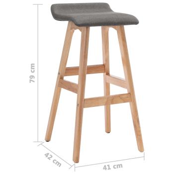 Barhocker 2 Stk. Dunkelgrau Stoff