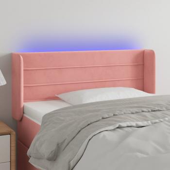 ARDEBO.de - LED Kopfteil Rosa 83x16x78/88 cm Samt