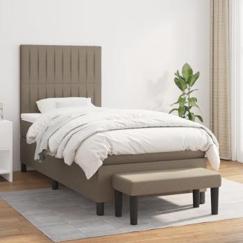 ARDEBO.de - Boxspringbett mit Matratze Taupe 90x190 cm Stoff