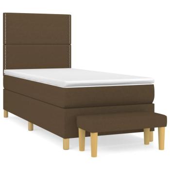 Boxspringbett mit Matratze Dunkelbraun 100x200 cm Stoff