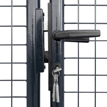 Mesh-Gartentor Verzinkter Stahl 400 x 150 cm Grau 
